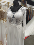 Cassandre Empire Wedding Dress | Elegant Long Sleeve Lace Bridal Gown