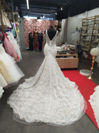 Elsa Mermaid Wedding Dress | Luxury Beaded Lace Bridal Gown with Train