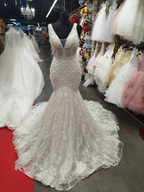 Elsa Mermaid Wedding Dress | Luxury Beaded Lace Bridal Gown with Train