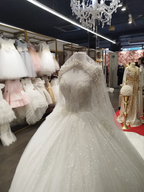 Sherazade Princess Wedding Dress | Luxury Pearl Bridal Ball Gown with Train