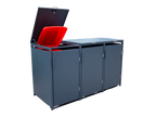 Anthracite Grey Solid Panel Wheelie Bin Storage - Triple Bin Store