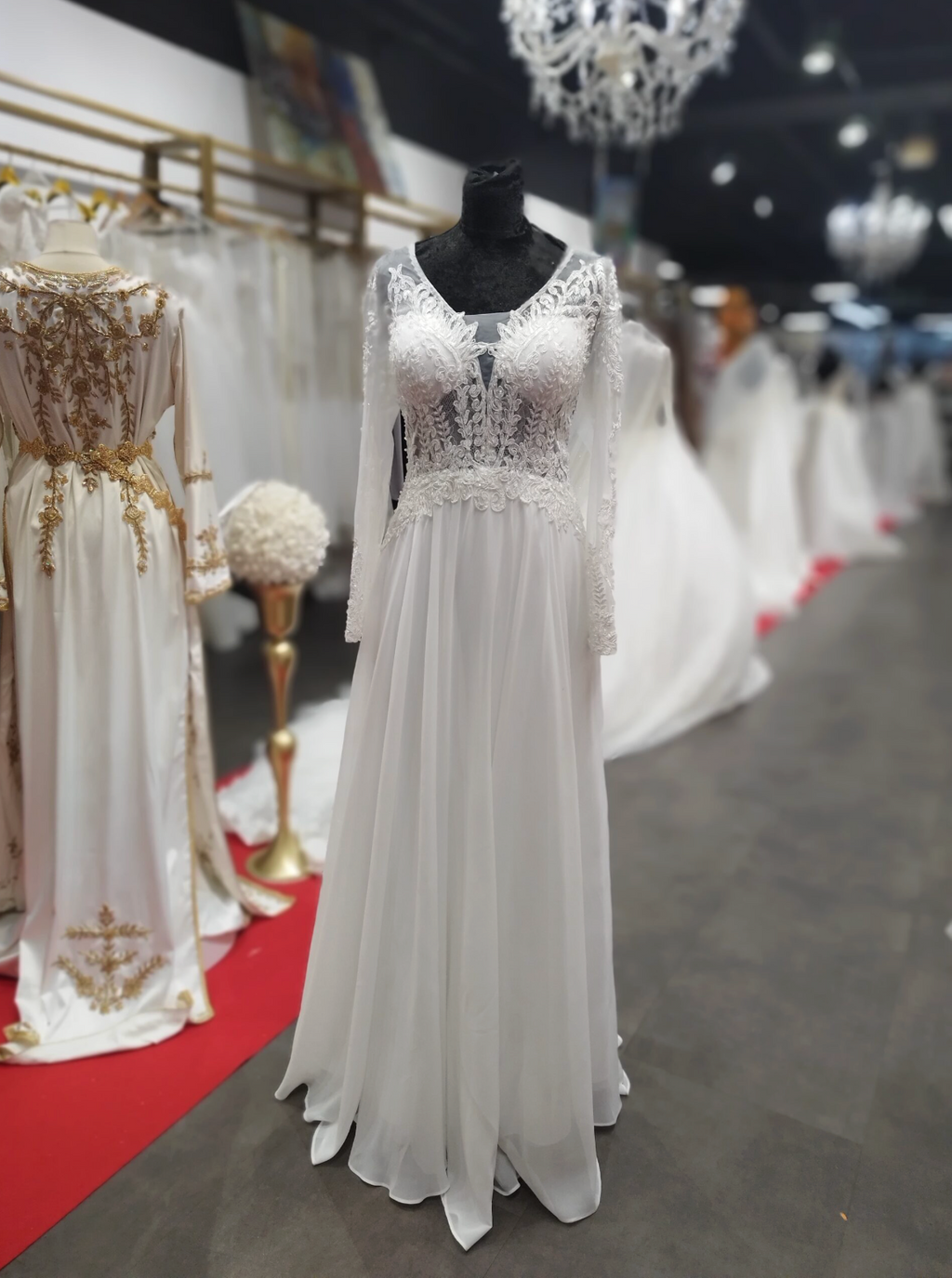 Empire Style Wedding Dress “Cassandre” – Long Sleeve – Size 40