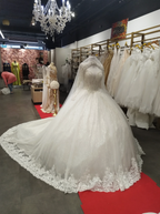 Sherazade Princess Wedding Dress – Long Sleeve – Lace & Beaded – Size 38