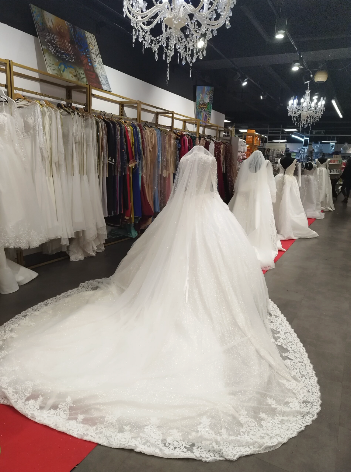 Sherazade Princess Wedding Dress – Long Sleeve – Lace & Beaded – Size 38